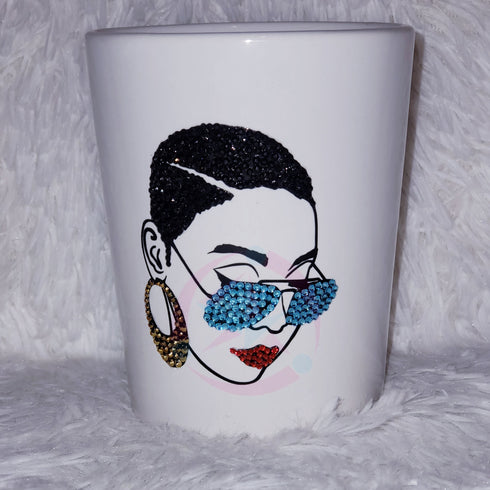 Blinged Pixie Cut Silhouette Mug